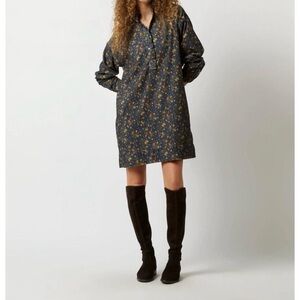 ANN MASHBURN- Nicky Popover Shirtdress Ink Floral Size S